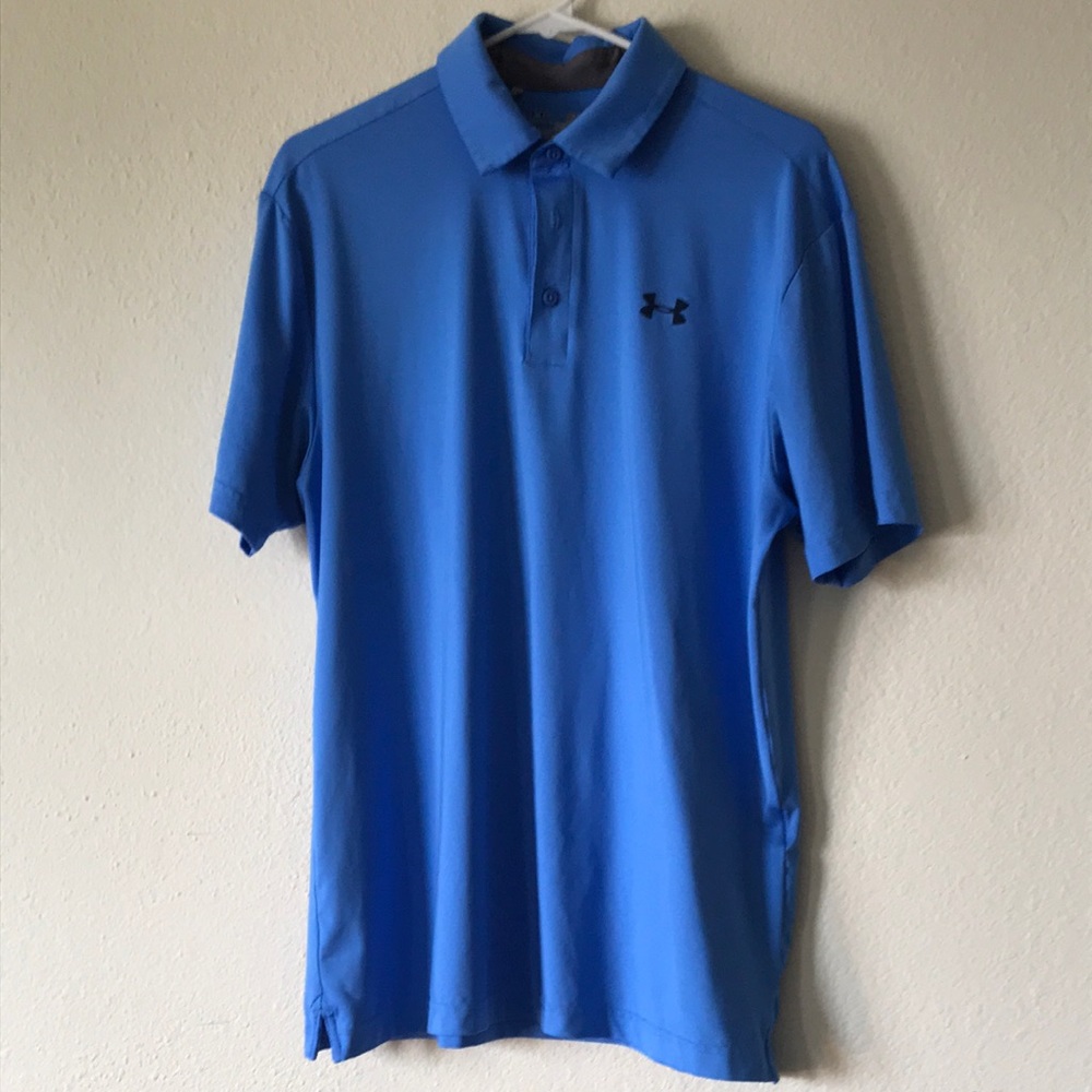 UNDER ARMOR azure blue  ( size M ) heatgear  polo